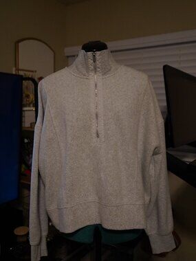 Calia Light Gray Heather Half-Zip Fleece Pullover
